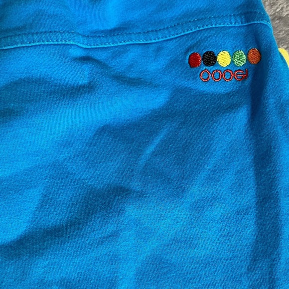 COOGI Sweatpants Women's Size‎ S Blue Rainbow Stripe Waistband Cropped - Picture 4 of 6